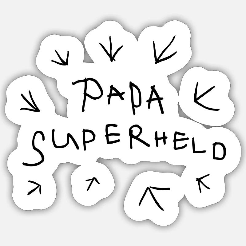 Papa Superheld Vatertag Sticker Größe S (10 x 10 cm)