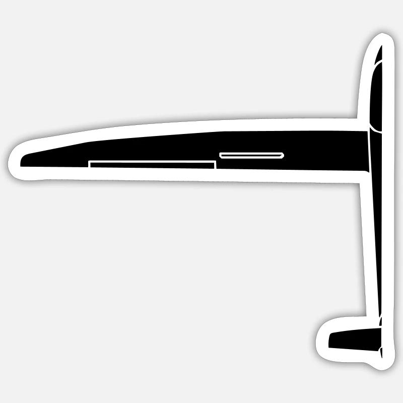 segelflugzeug glider - Sticker Größe S (10 x 10 cm) - Mattweiß