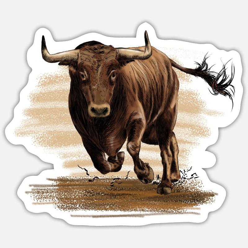 Stier - Sticker Größe S (10 x 10 cm) - Mattweiß