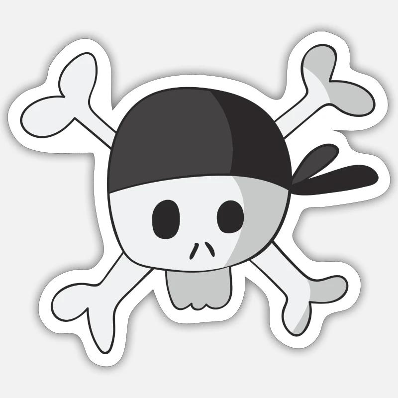 pirate - Sticker taille S (10 x 10 cm) - blanc mat