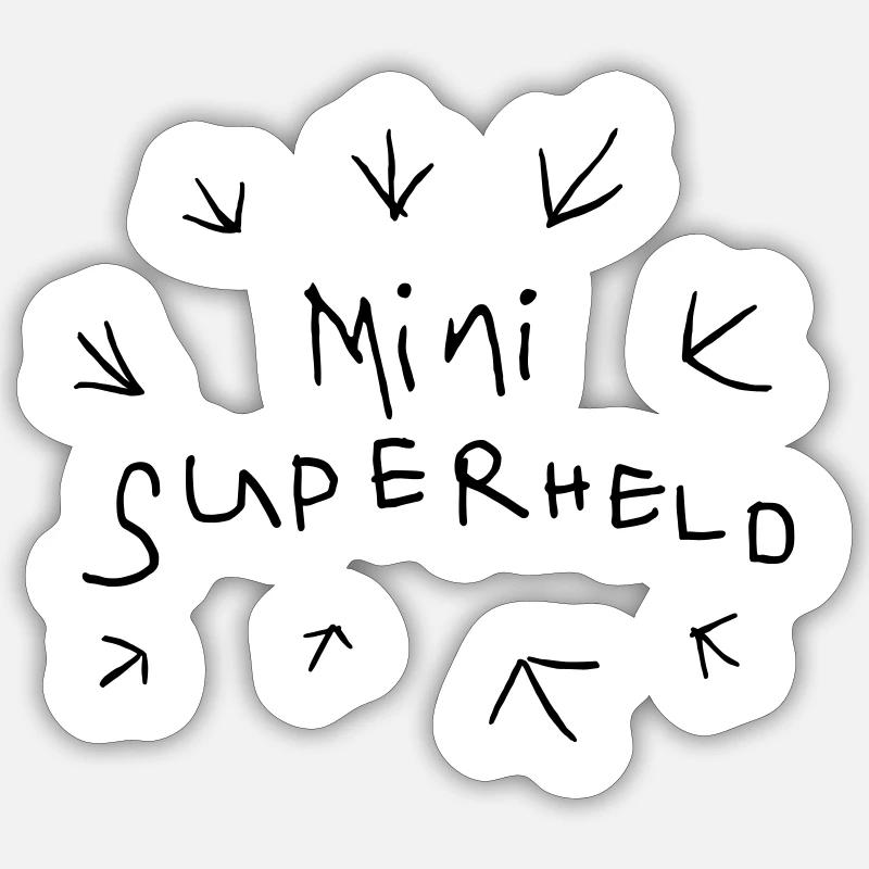 Kleiner Superheld klitzekleiner Superhero - Sticker Größe S (10 x 10 cm) - Mattweiß