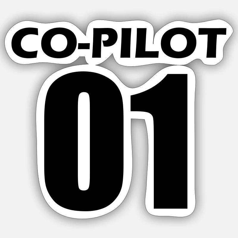 Co-Pilot Partnerlook Geschenk Sticker Größe S (10 x 10 cm)