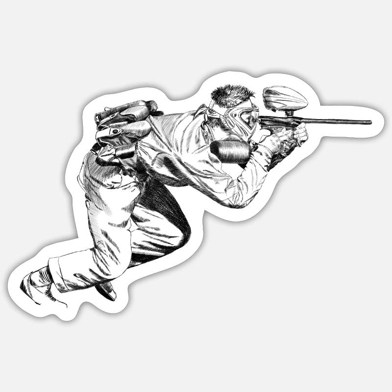 paintball - Sticker taille S (10 x 10 cm) - blanc mat