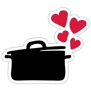 cuisine - Sticker taille S (10 x 10 cm) - blanc mat - Devant