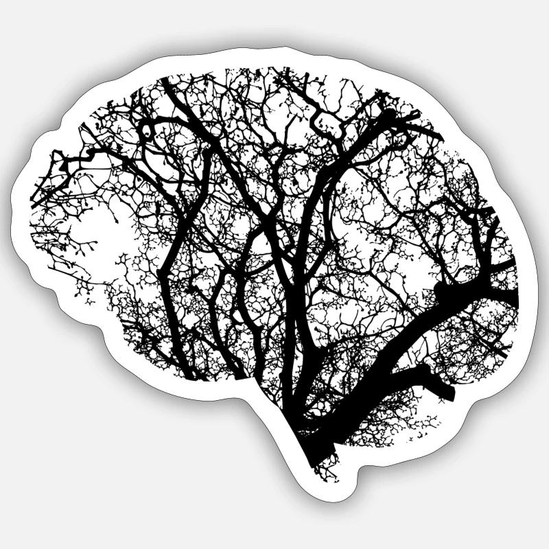 Brain design - Sticker size S (10 x 10 cm) - white matte