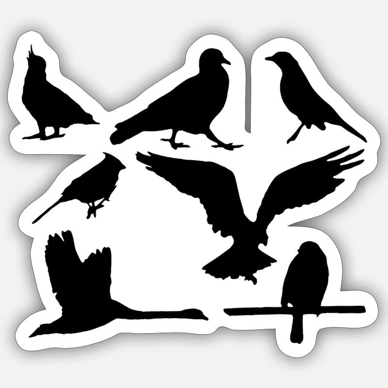 birds - Sticker size S (10 x 10 cm) - white matte