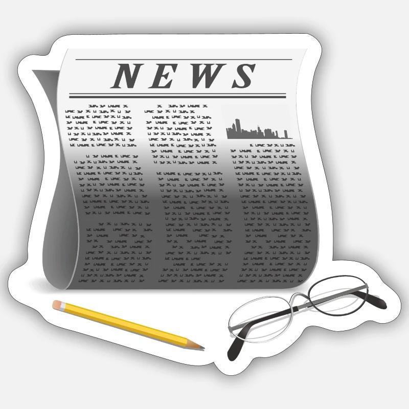 newspaper - Sticker size S (10 x 10 cm) - white matte