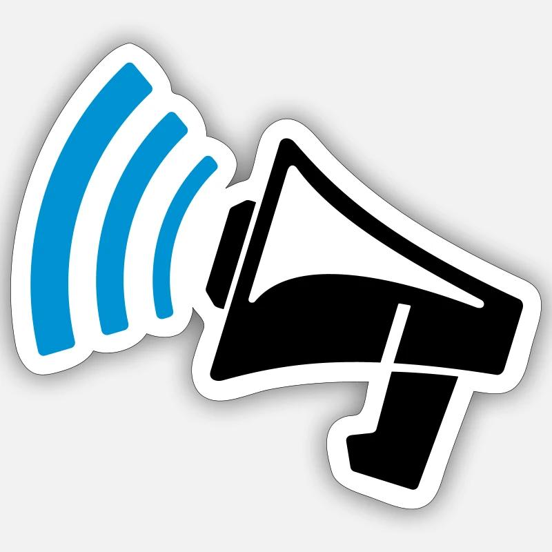mégaphone cadeau Sticker taille S (10 x 10 cm)