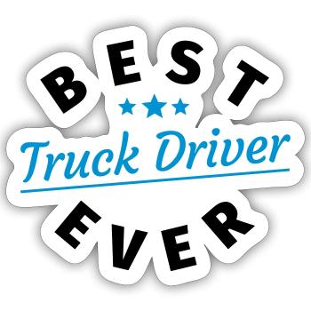 LKW-Fahrer Trucker - Sticker Größe S (10 x 10 cm) - Mattweiß - Vorne