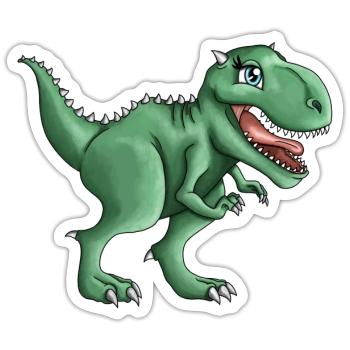T-rex Tyrannosaurus Rex Dino Illustration - Sticker Größe S (10 x 10 cm) - Mattweiß - Vorne