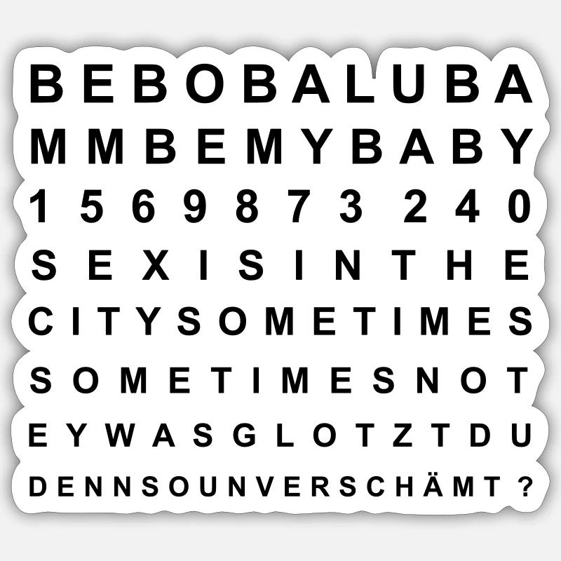 sehtest - Sticker size S (10 x 10 cm) - white matte