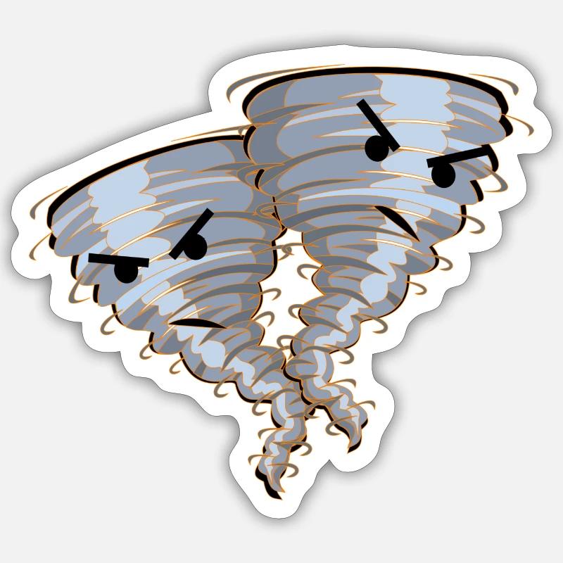 Tornado Wirbelsturm Hurricane Geschenk Idee Kinder - Sticker Größe S (10 x 10 cm) - Mattweiß