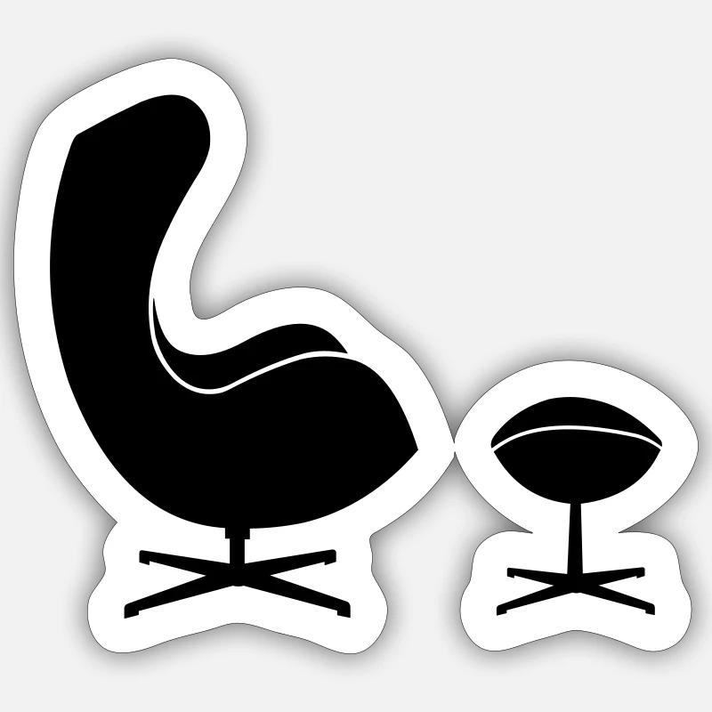 Egg chair by Arne Jacobsen Sticker size S (10 x 10 cm)