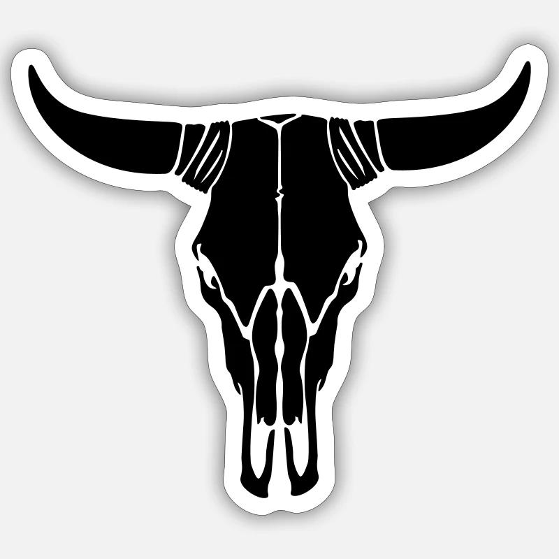 Crâne de vache Sticker taille S (10 x 10 cm)
