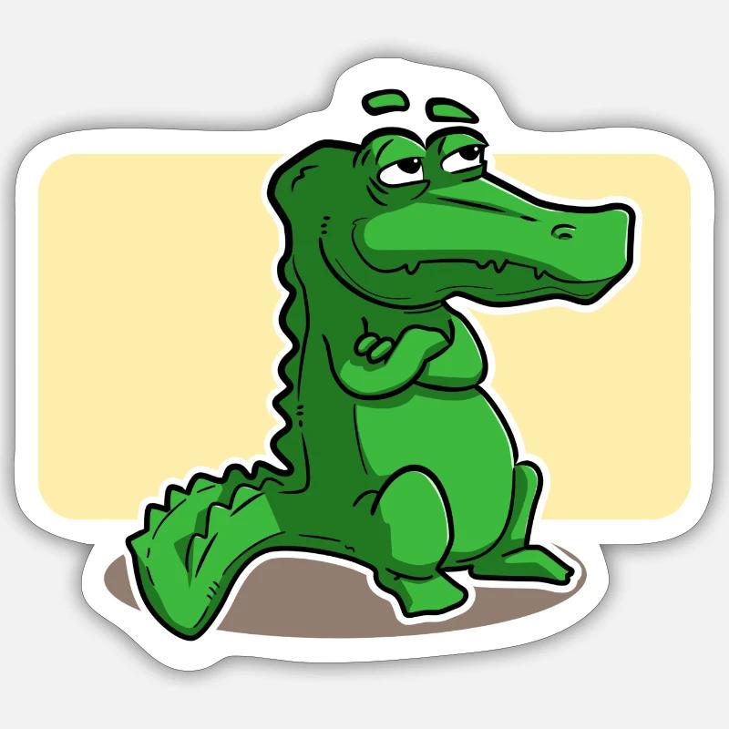 crocodile doux - Sticker taille S (10 x 10 cm) - blanc mat