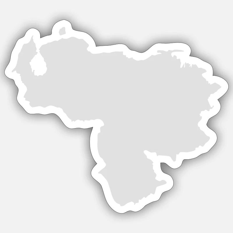 Venezuela - Sticker taille S (10 x 10 cm) - blanc mat