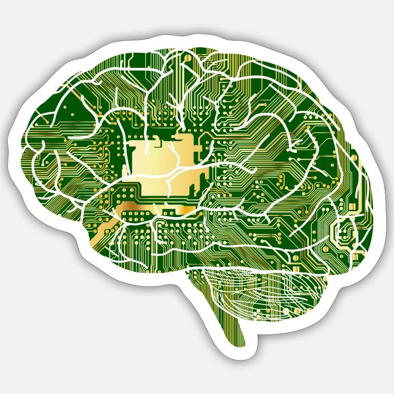 Brain circuitry, electronics Sticker size S (10 x 10 cm)