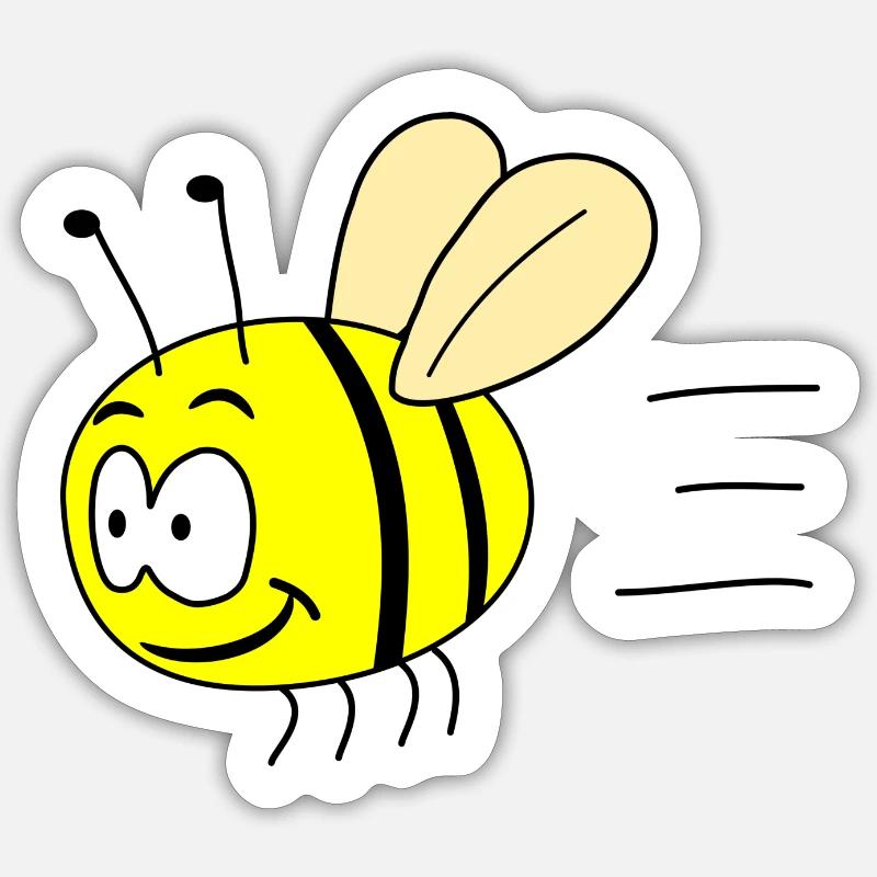 Funny bumblebee - Sticker size S (10 x 10 cm) - white matte