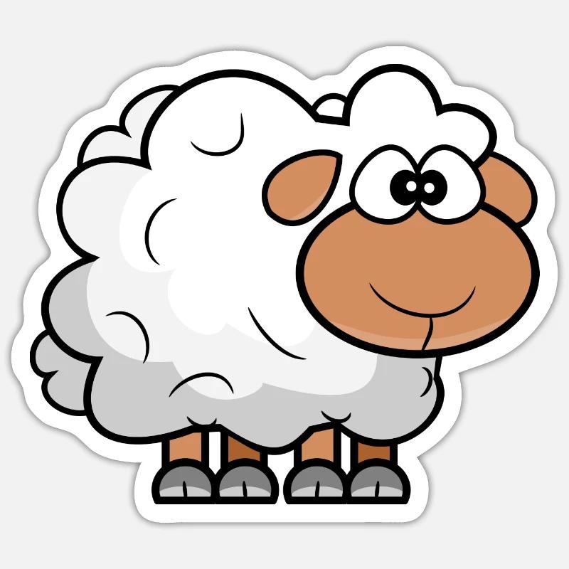 Cartoon Comic Sheep Sticker size S (10 x 10 cm)