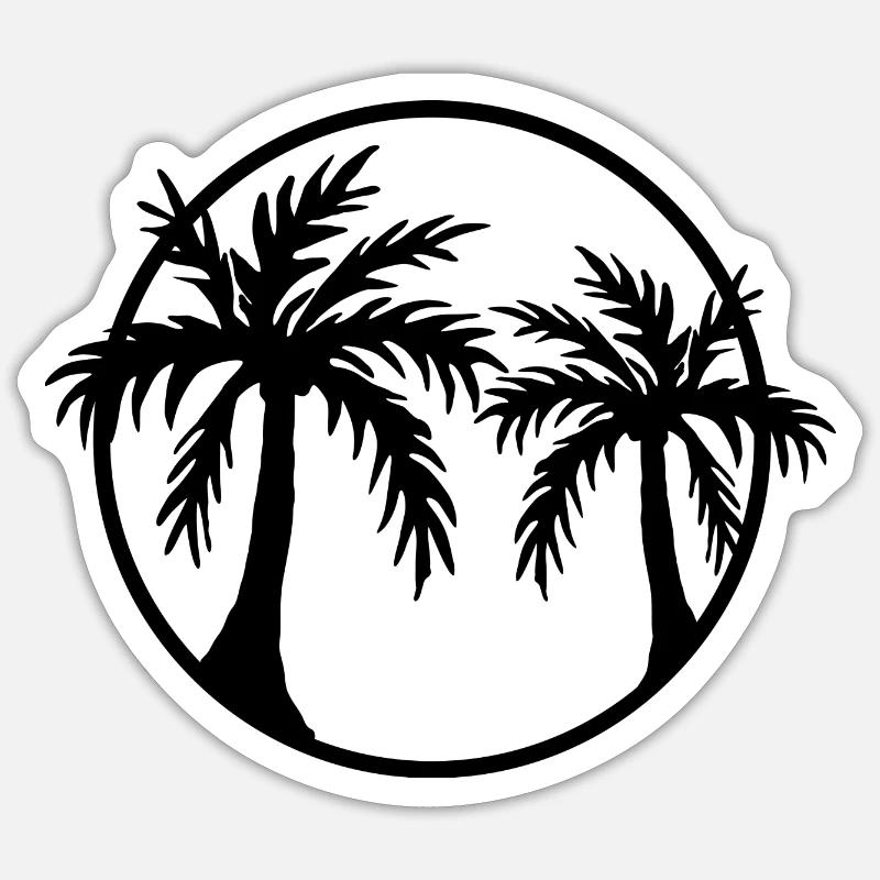 Palmen - Sticker Größe S (10 x 10 cm) - Mattweiß