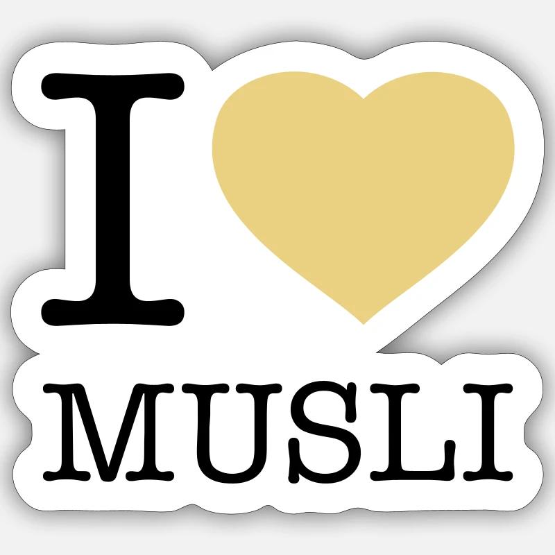 J’AIME MUESLI Muesli - Sticker taille S (10 x 10 cm) - blanc mat