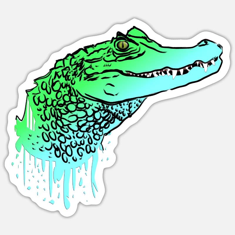 Krokodil Kroko Echse Alligator Sticker Größe S (10 x 10 cm)