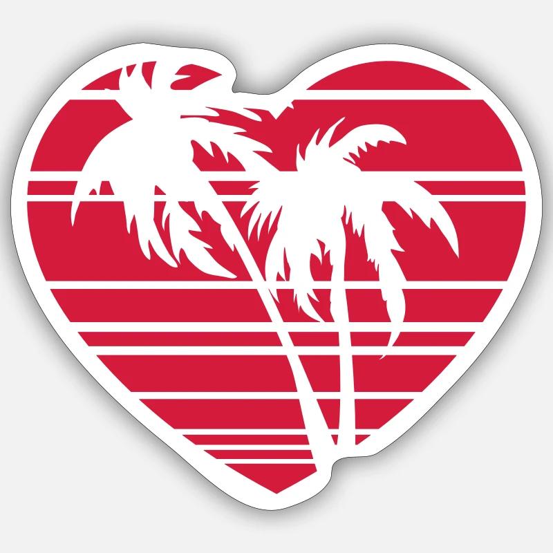 palm heart - Sticker taille S (10 x 10 cm) - blanc mat