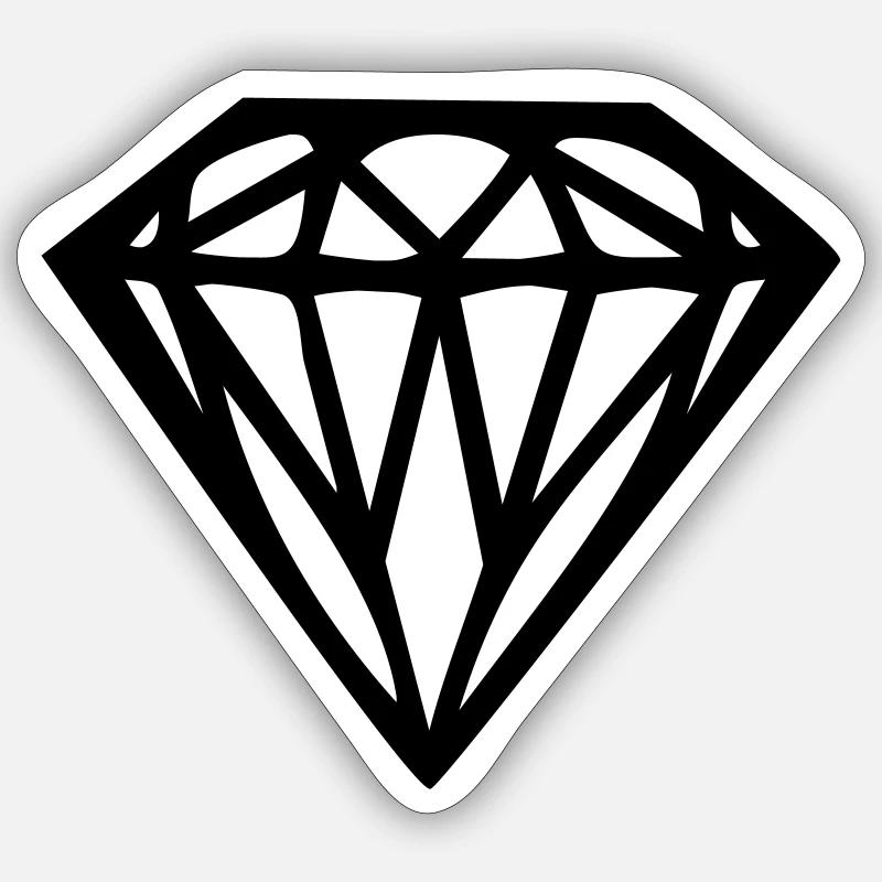 diamond - diamant - Sticker taille S (10 x 10 cm) - blanc mat
