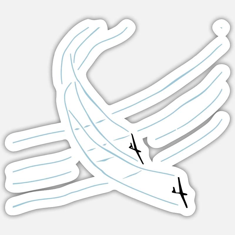 Planeur pilote de planeur Sticker taille S (10 x 10 cm)