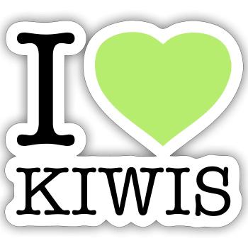 I LOVE KIWIS Kiwi - Sticker Größe S (10 x 10 cm) - Mattweiß - Vorne