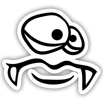 gesicht kopf monster lustig boese gefaehrlich clip - Sticker Größe S (10 x 10 cm) - Mattweiß - Vorne