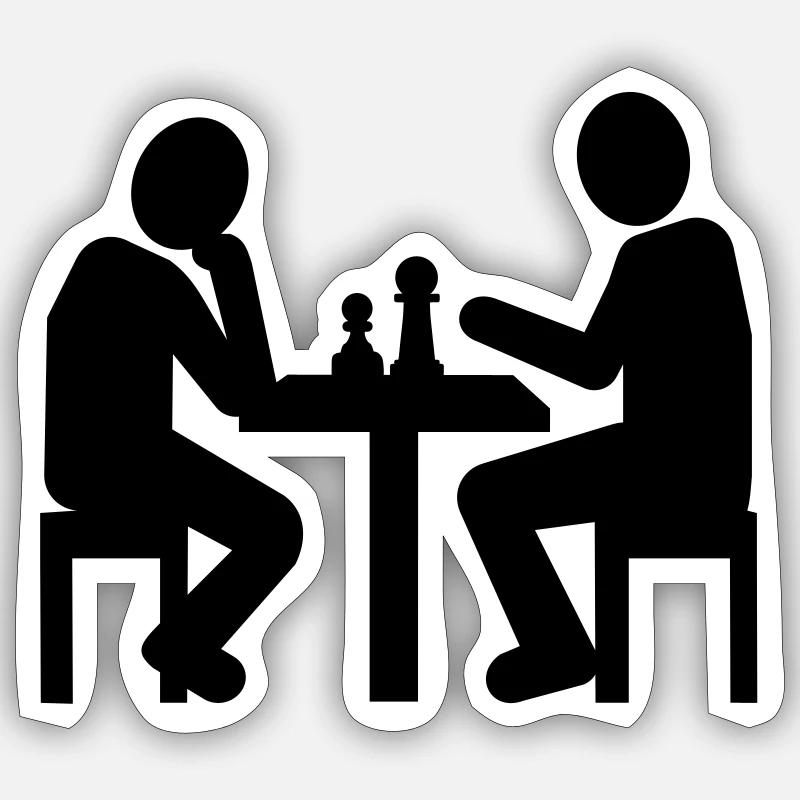 Chess - Sticker size S (10 x 10 cm) - white matte