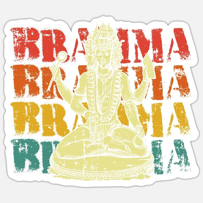 Brahma Hindouisme Inde - Sticker taille S (10 x 10 cm) - blanc mat