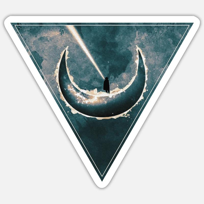 Space Moon - Sticker Größe S (10 x 10 cm) - Mattweiß