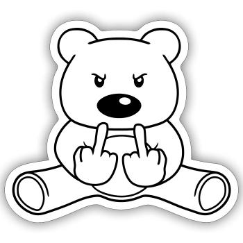 gemein boese beleidigung wichser fuck you off mitt - Sticker Größe S (10 x 10 cm) - Mattweiß - Vorne