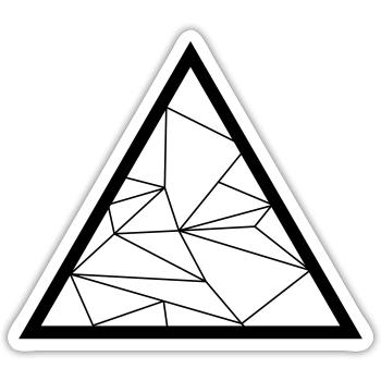 Dreieck - Sticker Größe S (10 x 10 cm) - Mattweiß - Vorne