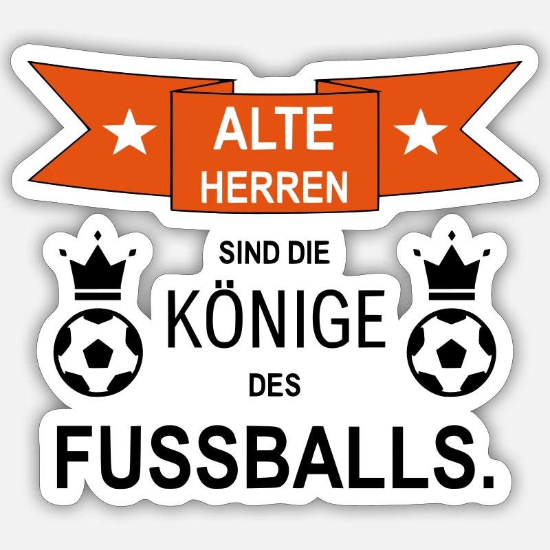 Fußball Alte Herren Geschenkidee - Sticker Größe S (10 x 10 cm) - Mattweiß