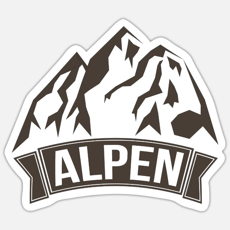 Alps - Sticker size S (10 x 10 cm) - white matte