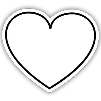 Kontur Herz - Sticker Größe S (10 x 10 cm) - Mattweiß - Vorne