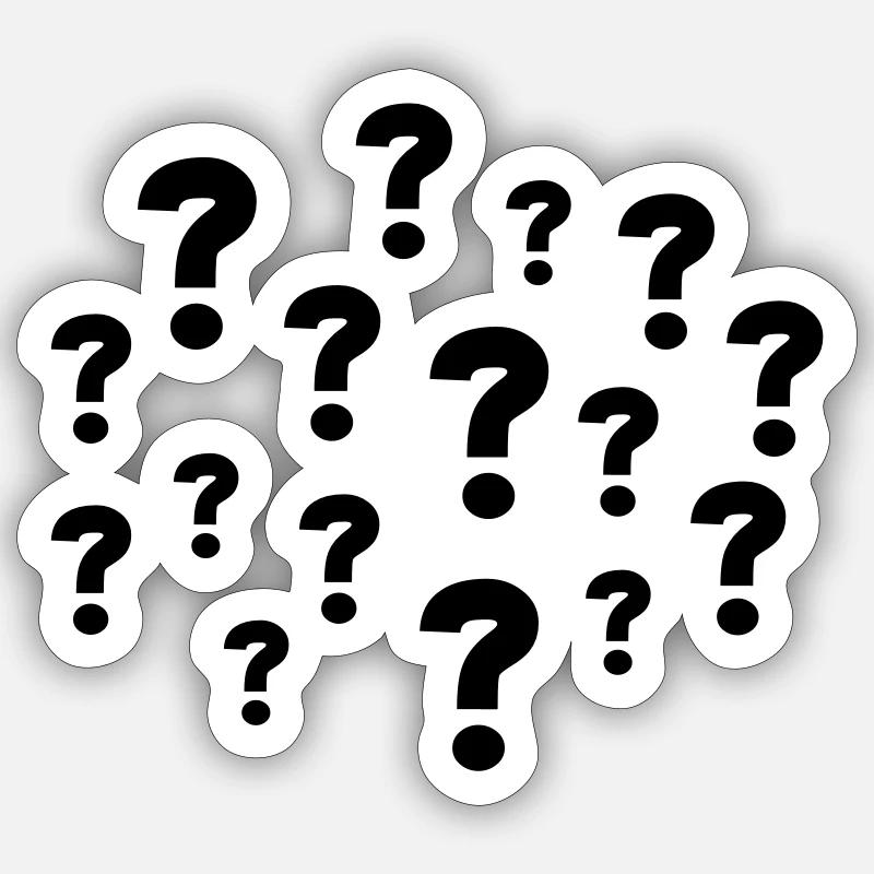 Question Marks - Sticker size S (10 x 10 cm) - white matte