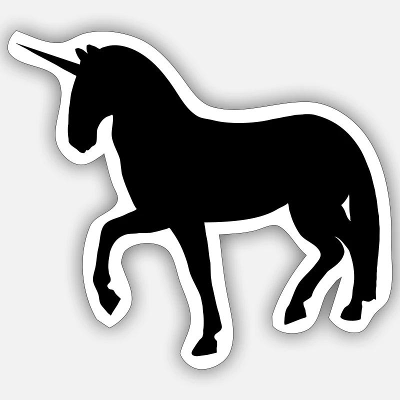 Einhorn - Sticker Größe S (10 x 10 cm) - Mattweiß