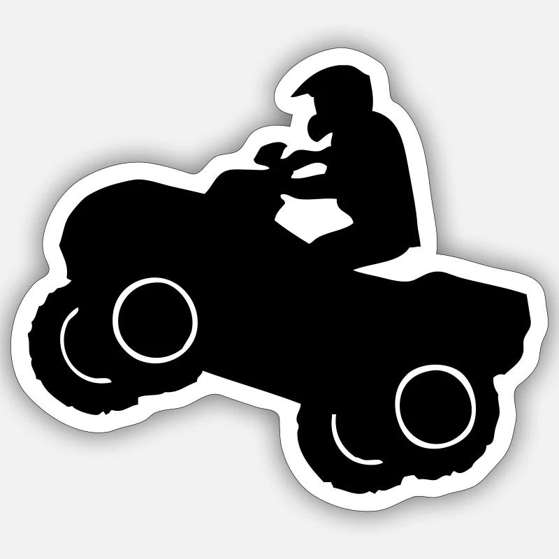 Quad Racer - Sticker Größe S (10 x 10 cm) - Mattweiß