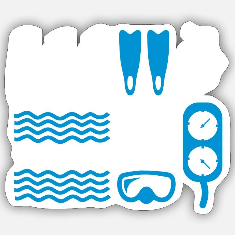 dive - Sticker size S (10 x 10 cm) - white matte