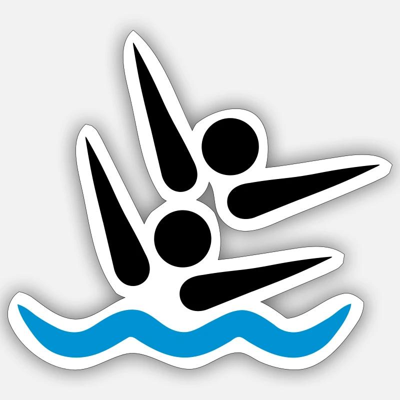 Natation synchronisée - Sticker taille S (10 x 10 cm) - blanc mat