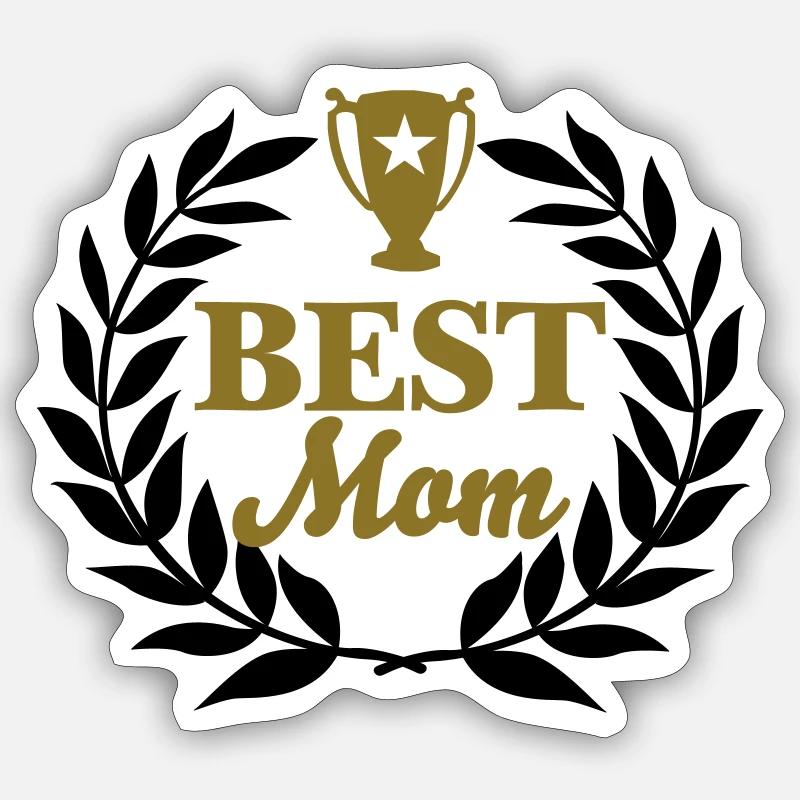 best mom trophy - Sticker taille S (10 x 10 cm) - blanc mat