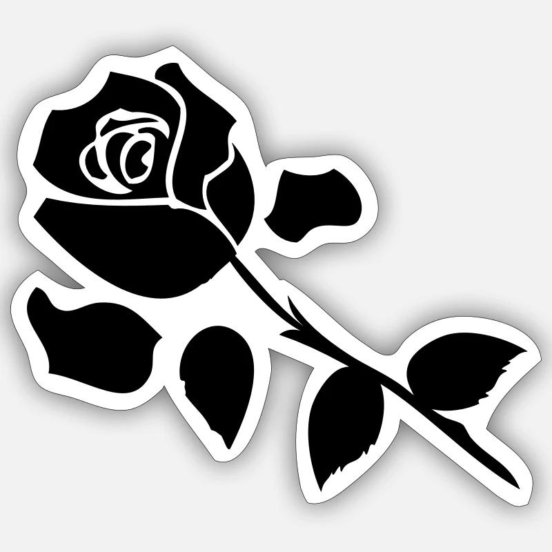 Black Rose flora Sticker size S (10 x 10 cm)