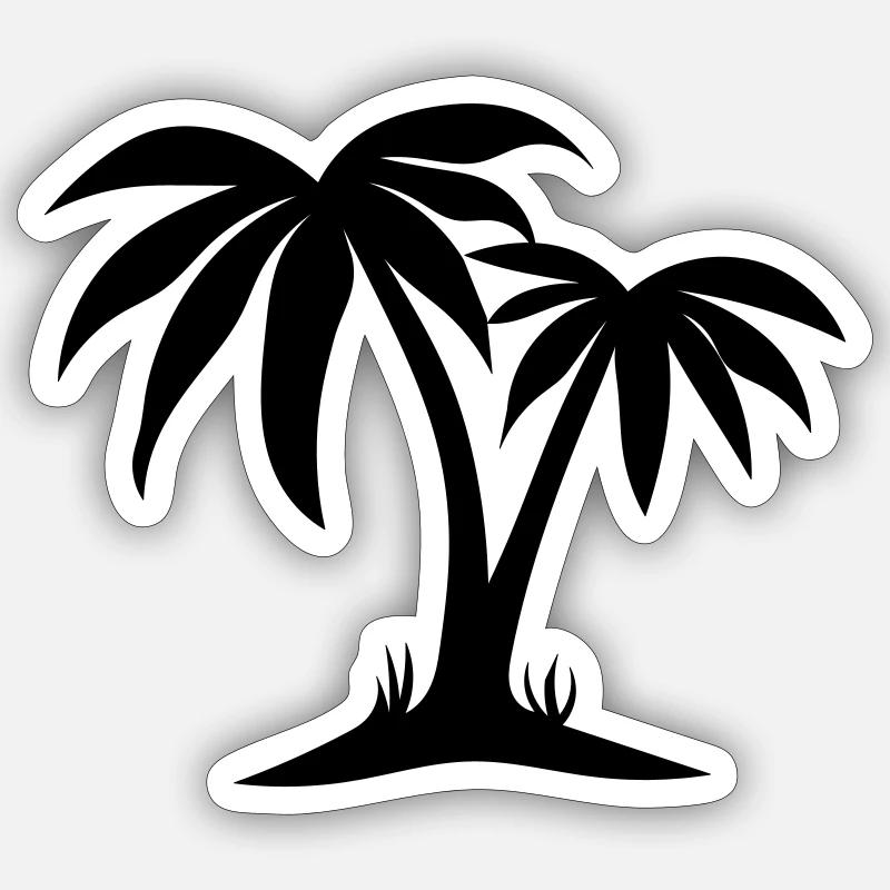 palme - Sticker Größe S (10 x 10 cm) - Mattweiß