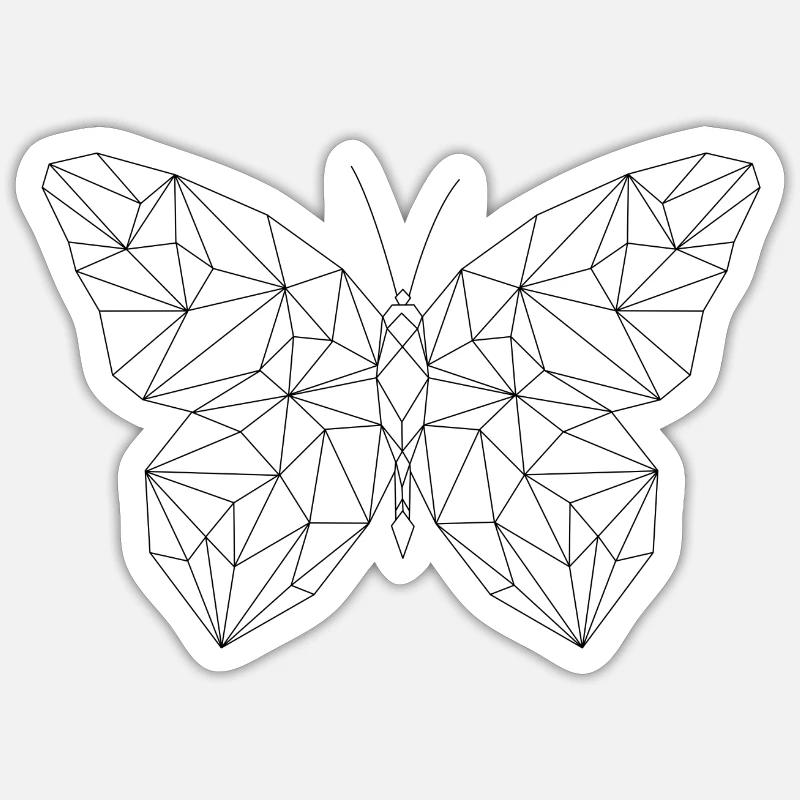Papillon - Sticker taille S (10 x 10 cm) - blanc mat