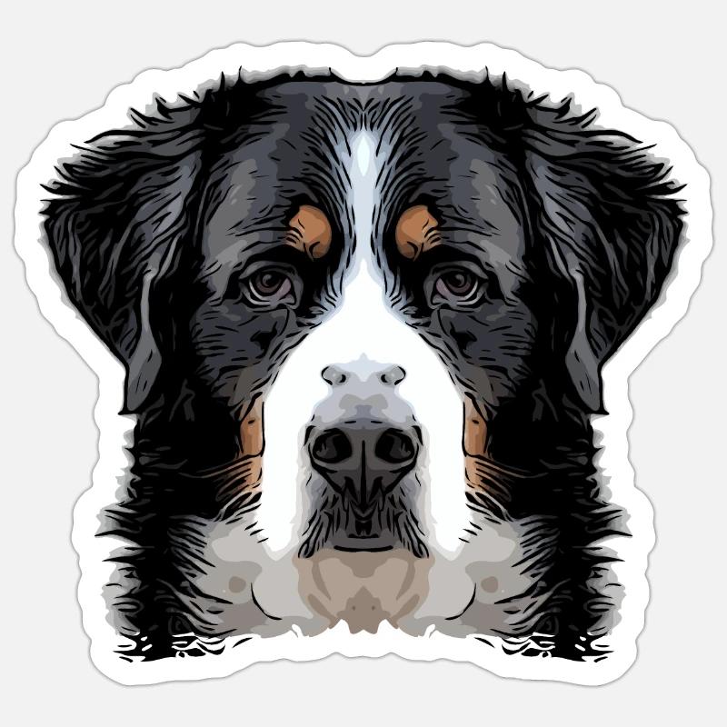 bernersenn2 1 - Sticker Größe S (10 x 10 cm) - Mattweiß