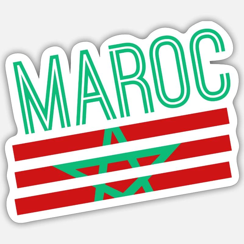 Maroc - Sticker taille S (10 x 10 cm) - blanc mat